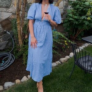 Puff Sleeve Midi Dress